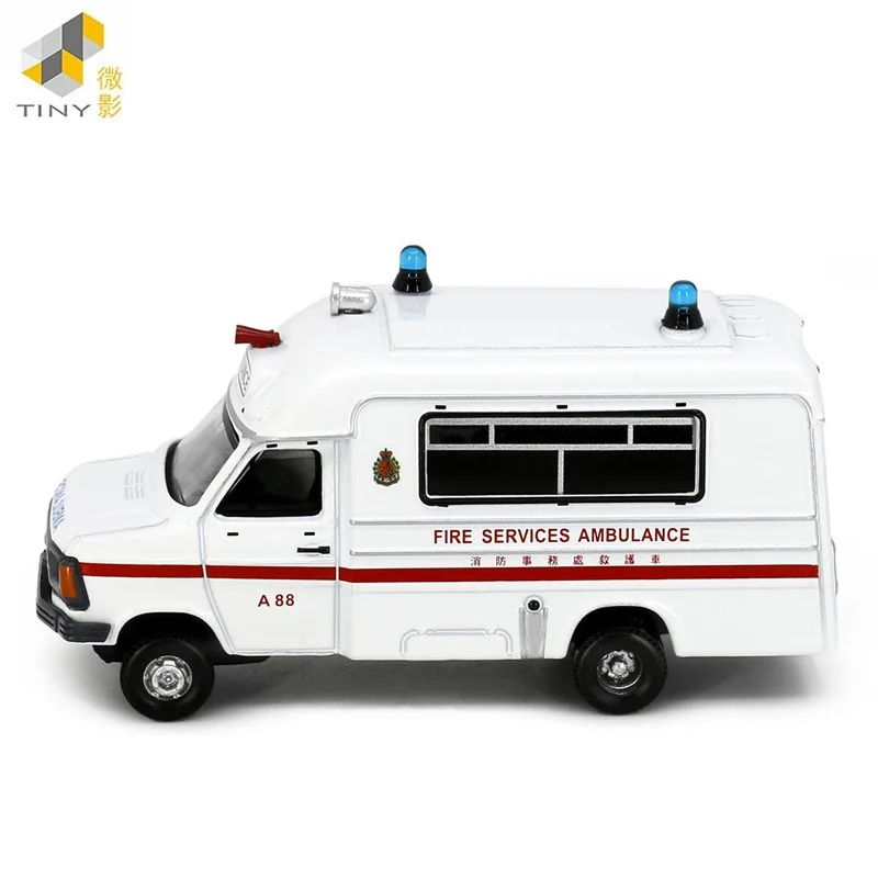 Tiny 1:76 1980'S Ambulance (A88) Mu-seum Exhibit NO.19 Alloy Simulation Model Car