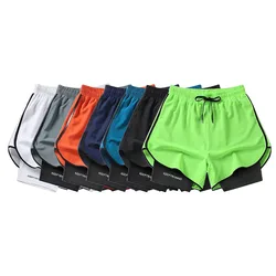 Summer new men's sports shorts marathon track and field American quick-drying lined training five pants loose beach pants