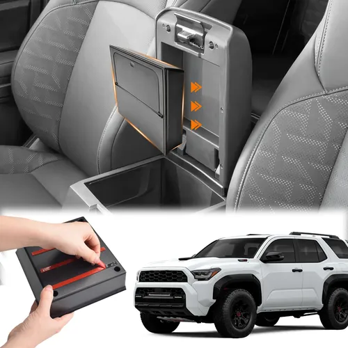 Bandeja de caja oculta para consola central, reposabrazos para Toyota 4Runner 2025, organizador de almacenamiento oculto, accesorios de bandeja secundaria Interior para coche