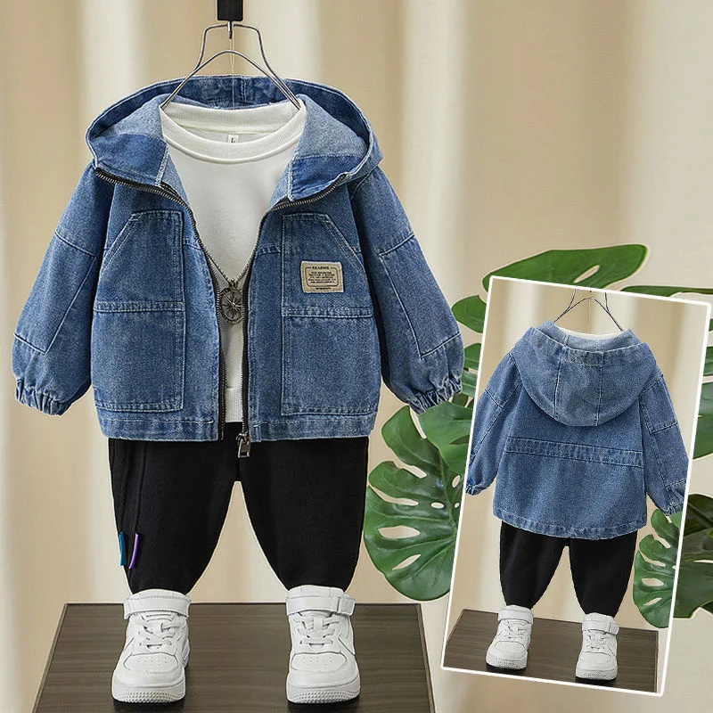 Boys Coat Jacket Cotton Outerwear Windbreak 2024 Cool Jean Spring Autumn Overcoat Sport Teenagers Children\'s Warm Clothing