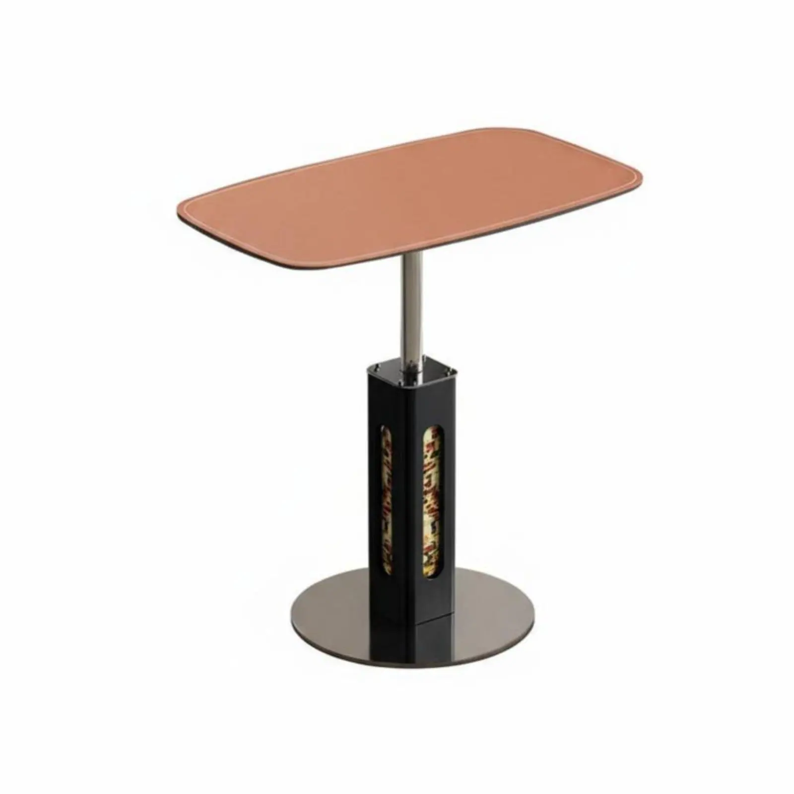 

Curved-Shaped Elevating Table Vintage Design & Appearance Living Room Furniture Sintered Stone Top Height-Adjustable