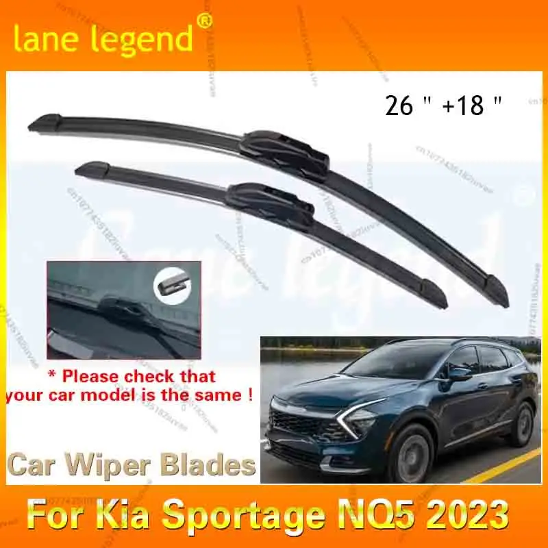 

Для Kia Sportage NQ5 2023, лобовое стекло, передние щетки стеклоочистителя, резак, без костей, безрамный резиновый аксессуар, U J крючок