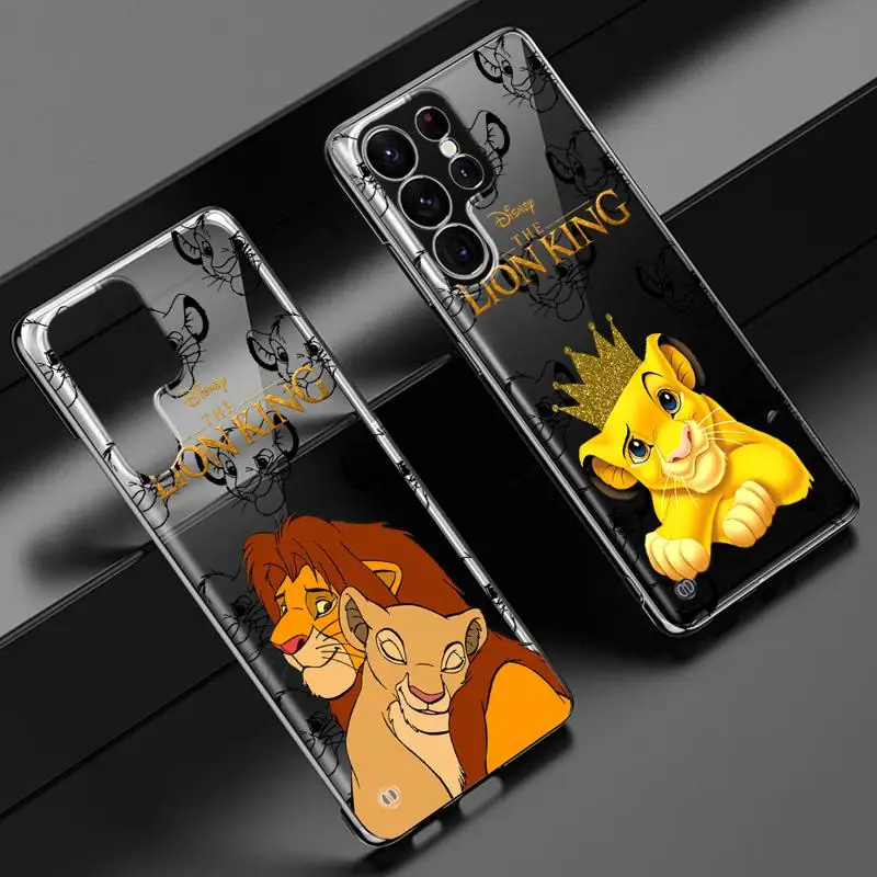 The King Lion Simba Animaton phone case for Samsung Galaxy S24 s23 Ultra FE cases s20 s21plus s22 borderless cooling clear funda