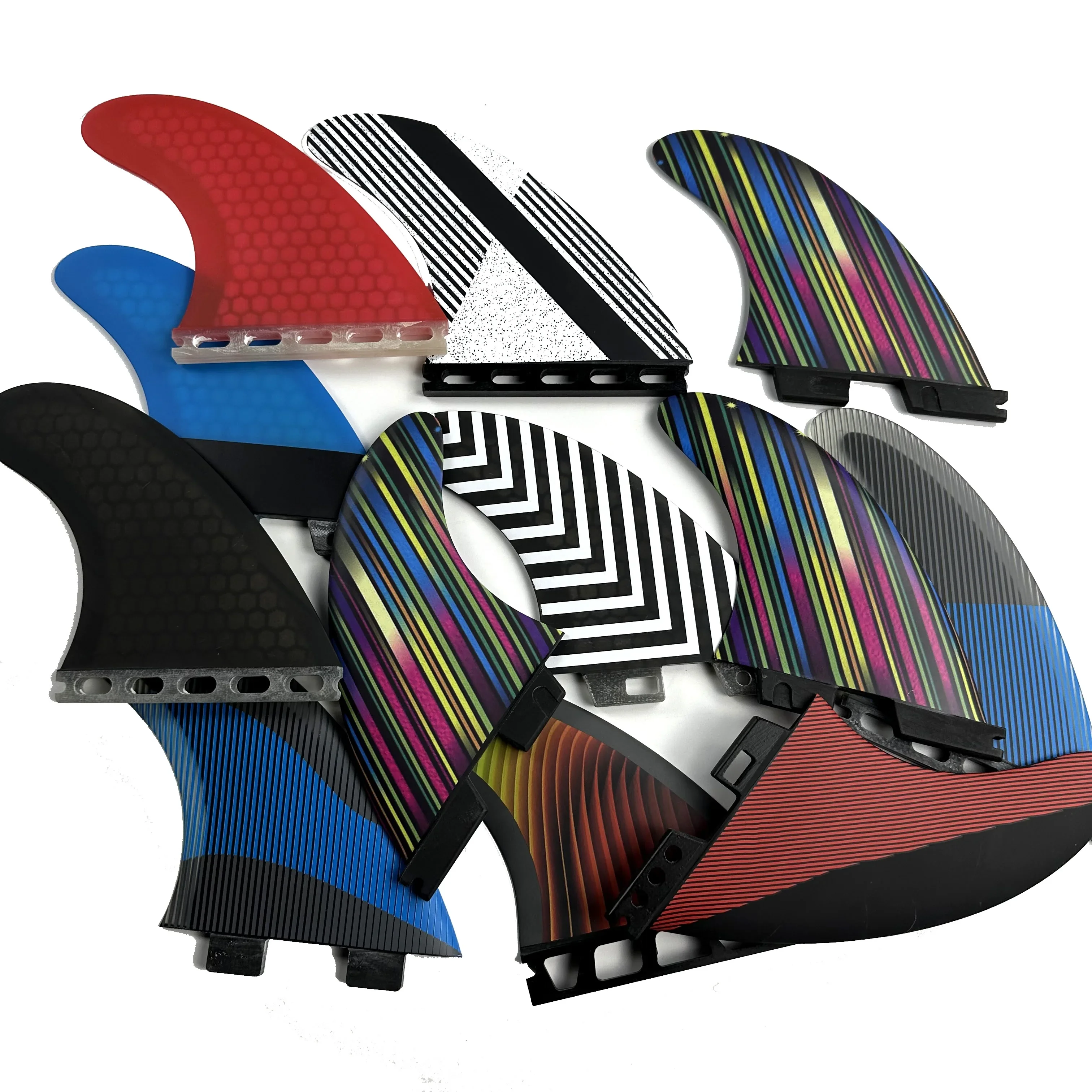 Custom พิมพ์กระดานโต้คลื่นครีบ Thrusters ชุด Surf Fins Tri ชุดท่องอุปกรณ์เสริม FCS I FCS2 FUTURE Fins Surf