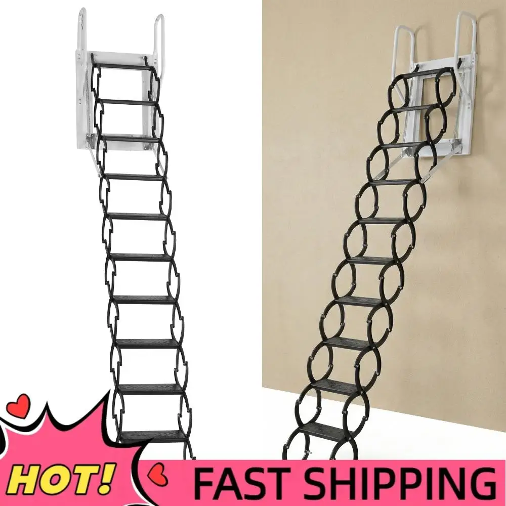 

Hidden Mount Attic Extension Stairs Anti-Slip Space-Saving Collapsible Stair 440LBS Capacity for Garages/Roofs/Basements