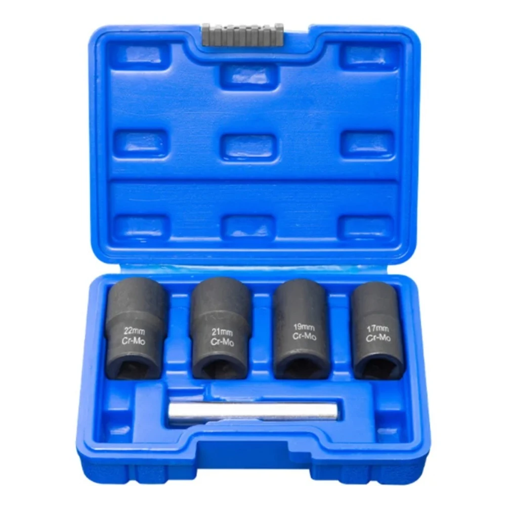 

5Pcs Stripped Nut Remover Nut Extractor Socket Set 1/2'' Extraction Socket Kit for Out Rusted Rounded Damaged Nuts Sockets Bolts
