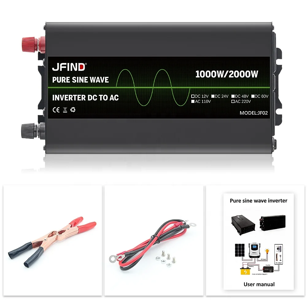 

Pure Sine Wave Car Power Inverter DC 12V to AC 220V Voltage Converter Support for 1000W Car Inverters