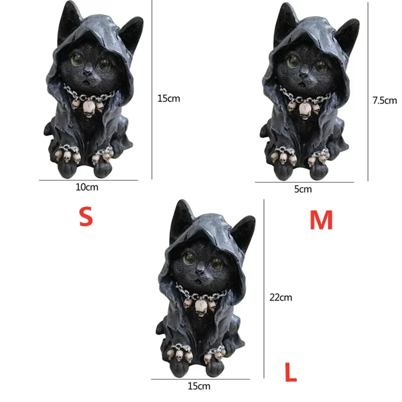 고딕 고양이 마녀 장식 정원 할로윈 입상 장식, 가정 책상 장식, 현대 액세서리