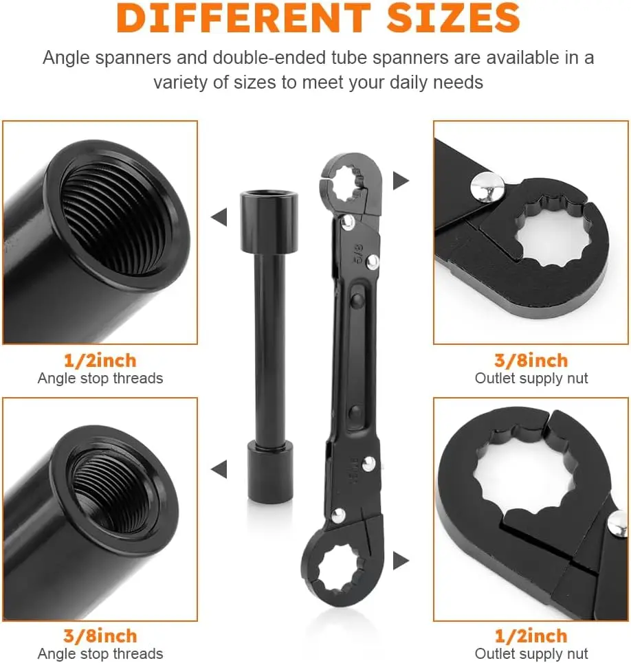 مجموعة مفاتيح ربط الزاوية، أدوات السباكة، مفتاح سباك زاوية لوقف زاوية سريع وخالي من المتاعب وتوريد تركيبات صامولة