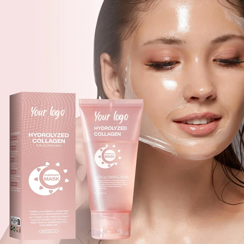 

Private Label 75ml Collagen Tear Off Facial Mask Custom Logo Brightening Deeply Hydrates Elasticity Night Care Makeup Wholesale