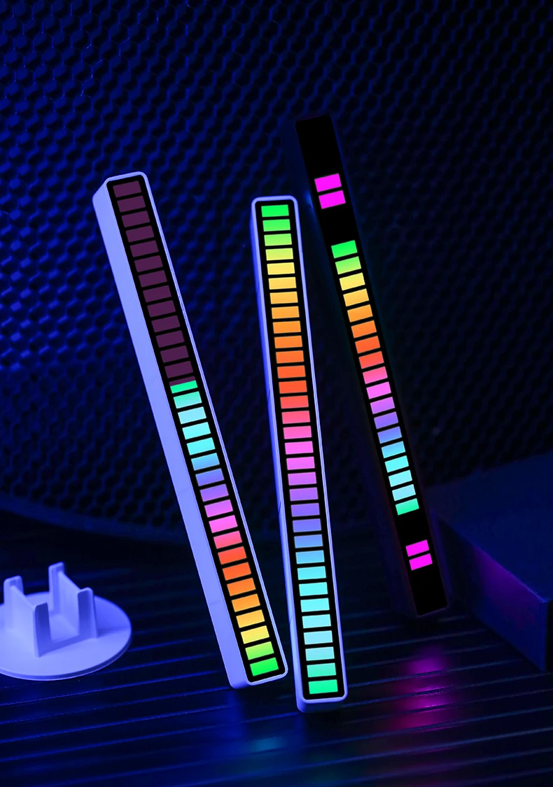 RGB Voice Control Synchronous Rhythm Light Internet Popular Colorful Music Ambient Light Car Desktop Induction Creative Led Pick