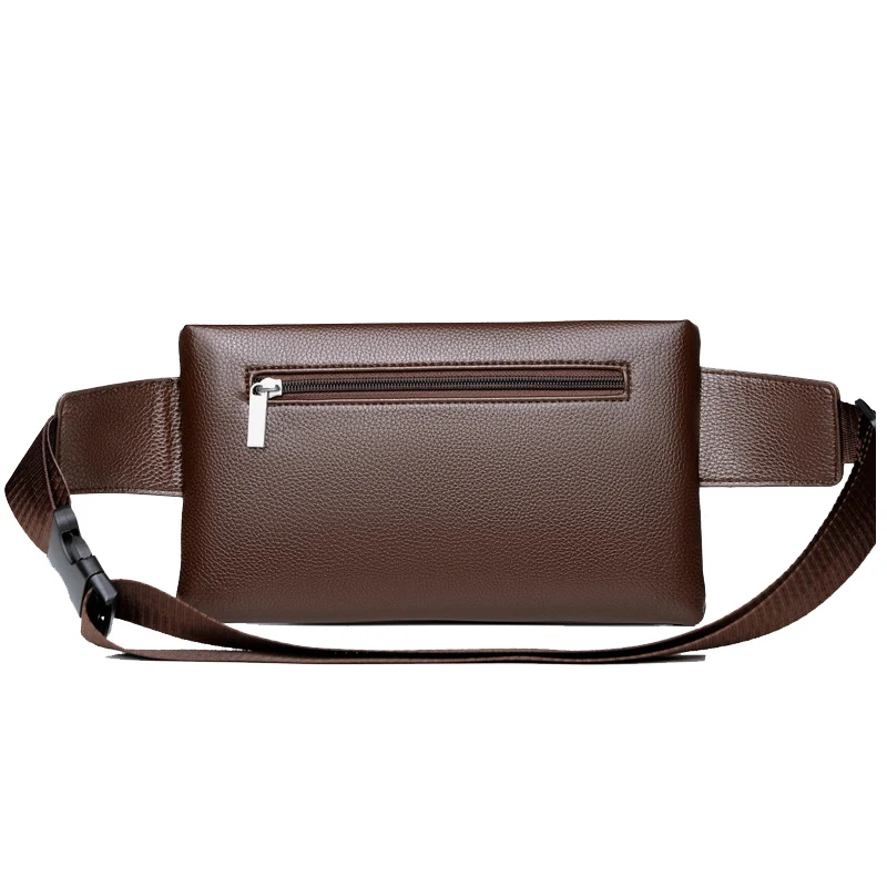 Men\'s Waist Pack Leather Bag Waist Belt Bag Male Leather Fanny Pack Fashion Luxury Small Shoulder Bags For Men Coin Purse