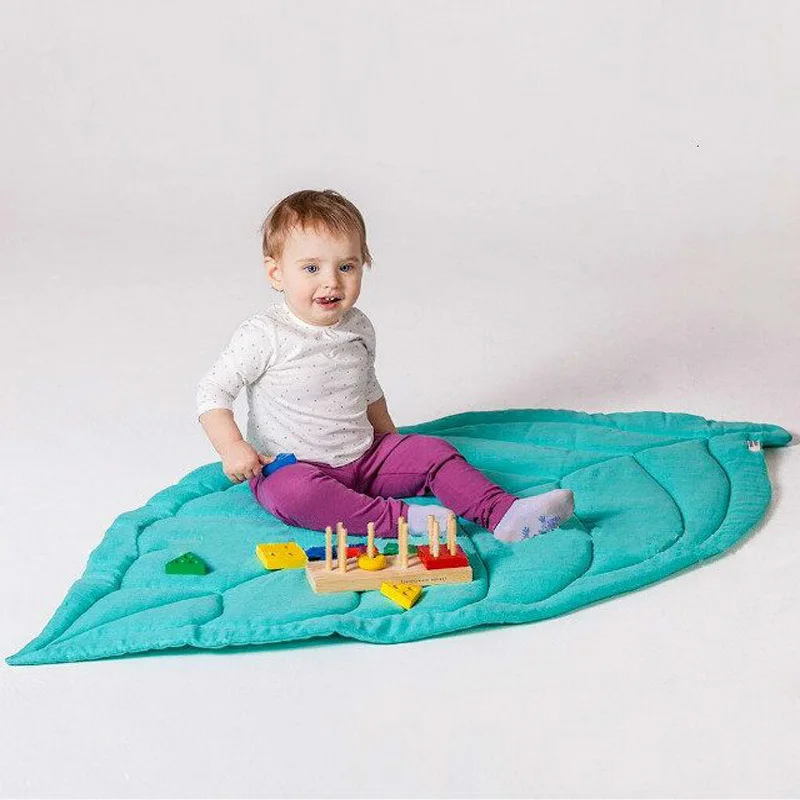 INS Nordic เด็ก Crawling Mat Maple Leaf เสื่อเด็กเสื่อชั้นผ้าฝ้ายเด็กเล่นพรมพรม Leaf เกม Pad หมอนผ้าห่ม