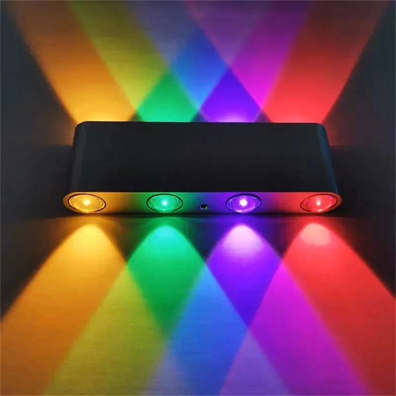 LED Wall Lamp Aluminum Spotlight Outdoor Indoor Universal Up and Down RGB Color Light 110V/220V High Power 6W 8W LED Wall Lamp