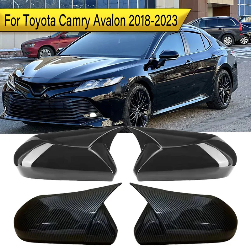 

Pair Car Side Wing Rearview Mirror Cover For Toyota Camry Avalon 2018-2023 GlossyRearview Mirror Caps Trims
