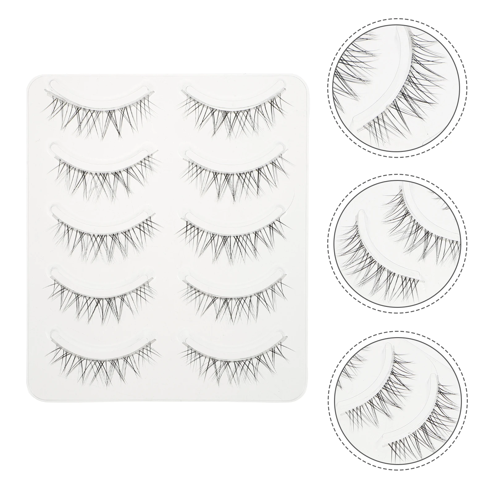 5 Paar falsche Wimpern, natürlich, dicht, schick, stilvoll, Make-up-Zubehör, professionelle Schönheitsfaser-Wimpern für Frauen, Auge