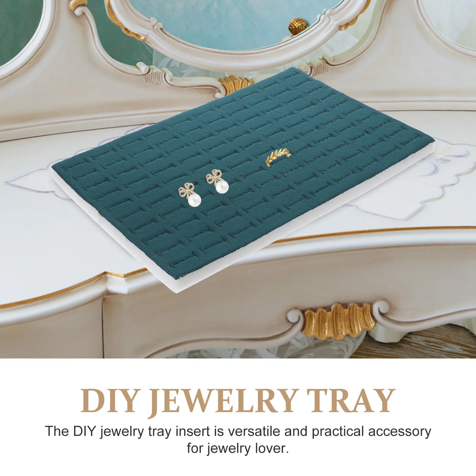 2 قطعة DIY مجوهرات خواتم حامل إدراج الإسفنج صندوق مجوهرات المنظم إدراج مقاومة للخدش العملي خواتم صينية