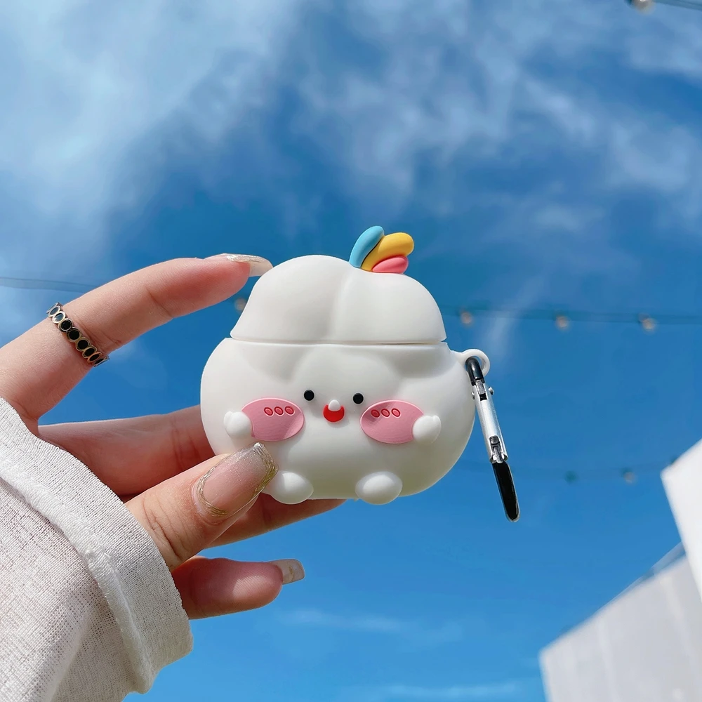 New 3D Cute Cartoon Kawaii Fun Creative Cloud Wireless Bluetooth Headset Cover For Airpods pro 2 1 3 Soft Silicone Airpods Case