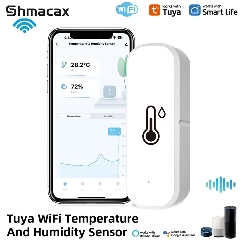 Tuya WiFi/ZigBee Temperature And Humidity Smart Home Thermometer Hygrometer APP Remote Alarm Work With Alexa Google Home