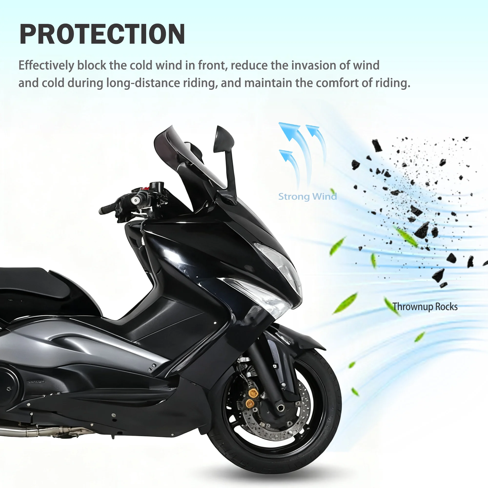 오토바이 앞 유리 윈드 스크린 Yamaha TMAX500 TMAX 500 2008 - 2011 T-MAX T-MAX500 2009 2010 에어 디플렉터 스포일러 썸네일 4