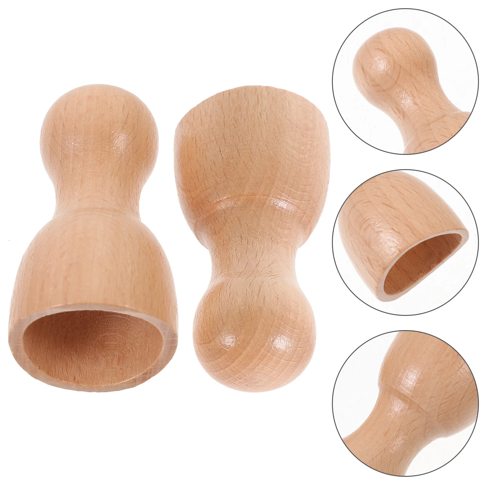 

2pcs Wooden Massage Cup For Deep Tissue Relief Non-Slip Handle Portable Body Sculpting Tool Home Travel Use Back Massager