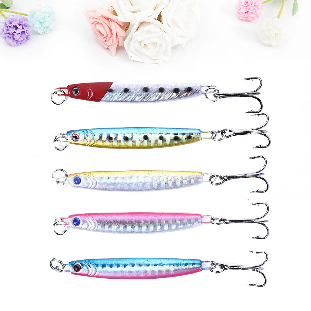 

5Pcs Metal Fishing Lures 7cm 12g Attractive Color Realistic Swimming Saltwater Freshwater Fishing Accessories
