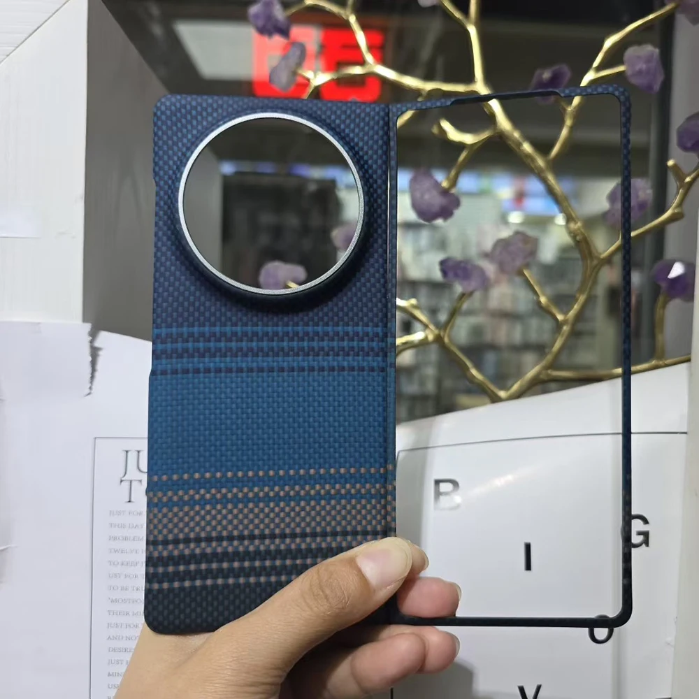 

Крышка для Vivo X Fold 5, чехол из углеродного волокна, aramide, защитный мусс из углеродного волокна, прочное волокно для рычага