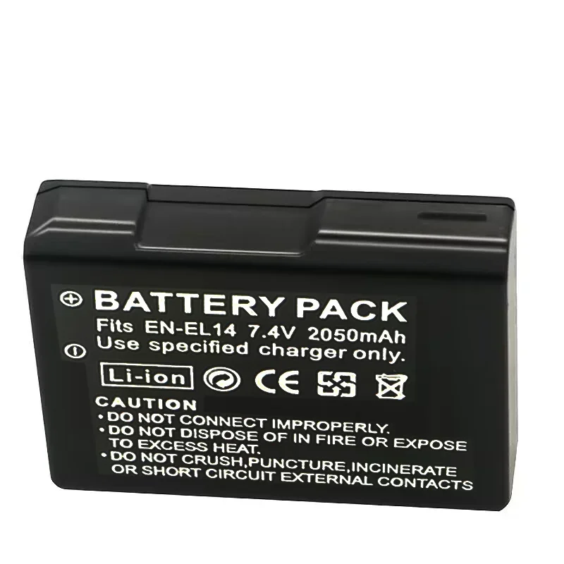 2050mah EN-EL14a EL14 Camera Battery EN-EL14 for Nikon D3300 D3400 D3500 D5600 D5100 D5300 P7100 P7800 P7700 D3100 D3200