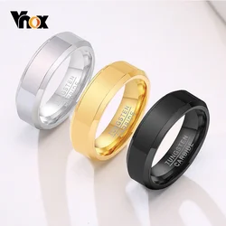 Vnox 100%Tungsten Carbide Men Wedding Bands Ring, 6mm Wide Casual Wedding Rings for Male Jewelry, homem anillos