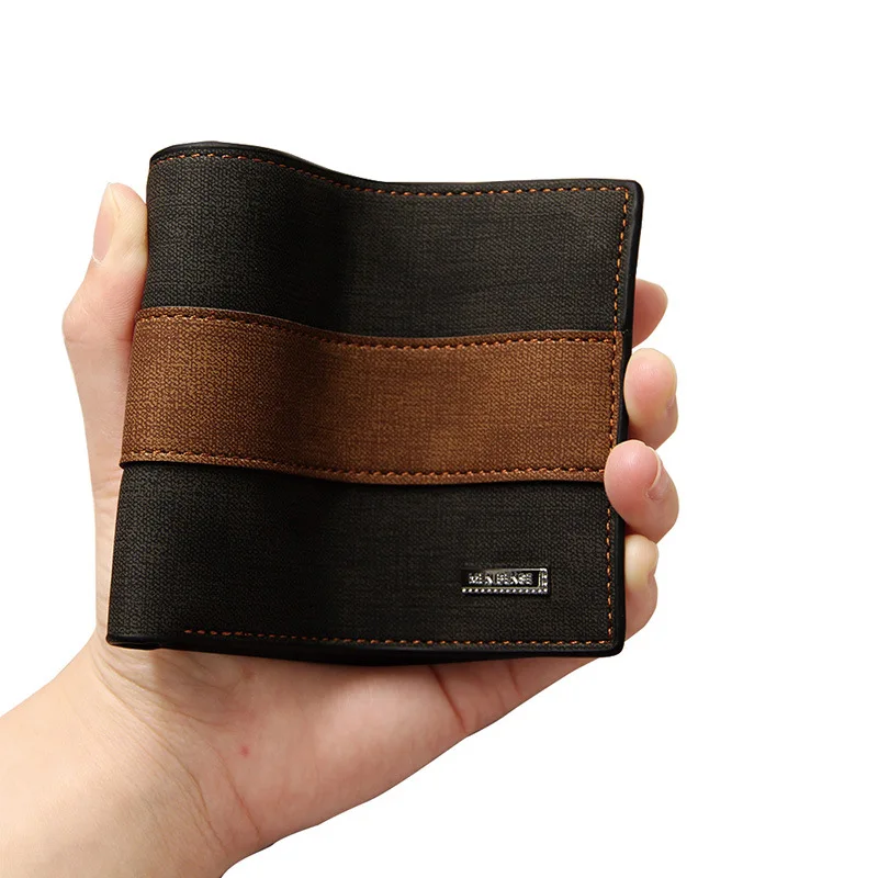 Men's short matte wallet, multi-card large-capacity Korean version of fashionable youth retro men's wallet