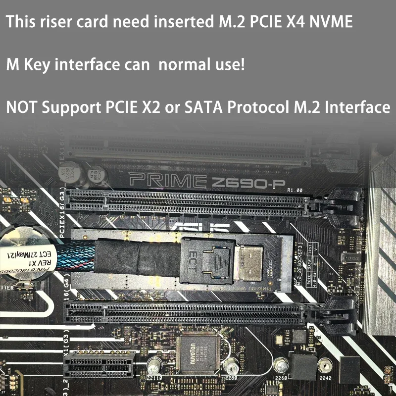 M.2 PCIe X4 M مفتاح إلى SFF-8612 شاحن أنثي محول NVME إلى بطاقة OCulink Riser لـ 2230-2280 U.2 U.3 SSD دعم PCIe 3.0/4.0