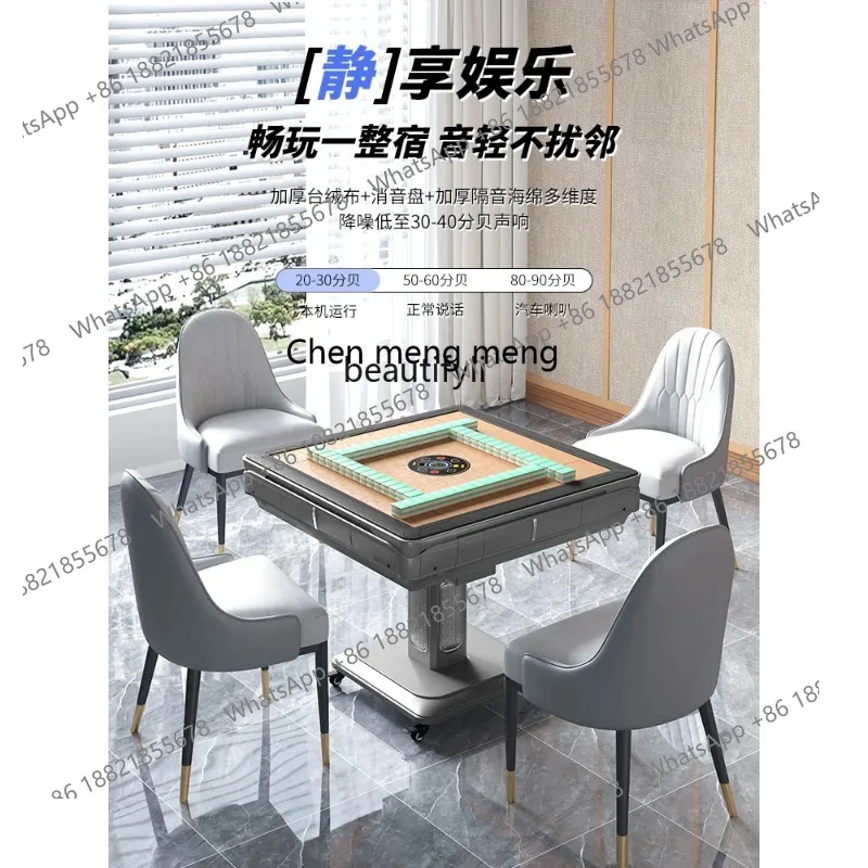 S7486 ss Folding Mahjong Machine Mute Automatic Household Dining Table Dual-Purpose in One Roller Coaster Electric Mahjong Table