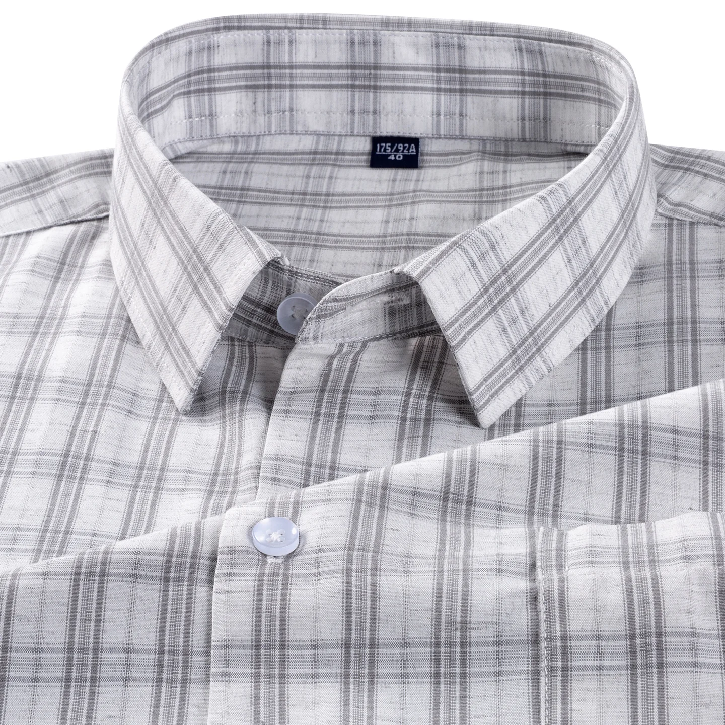 

New Mens Checkered Striped Shirt Short-Sleeved Fashionable Korean Style Summer Cotton+Linen Slim Fit Casual Trip Soft Thin Tops