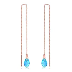 Chain Long Dangle Drop Earrings For Women Girls Female Crystal Tassel Ear Jewelry Making Wholesale DWKC158M