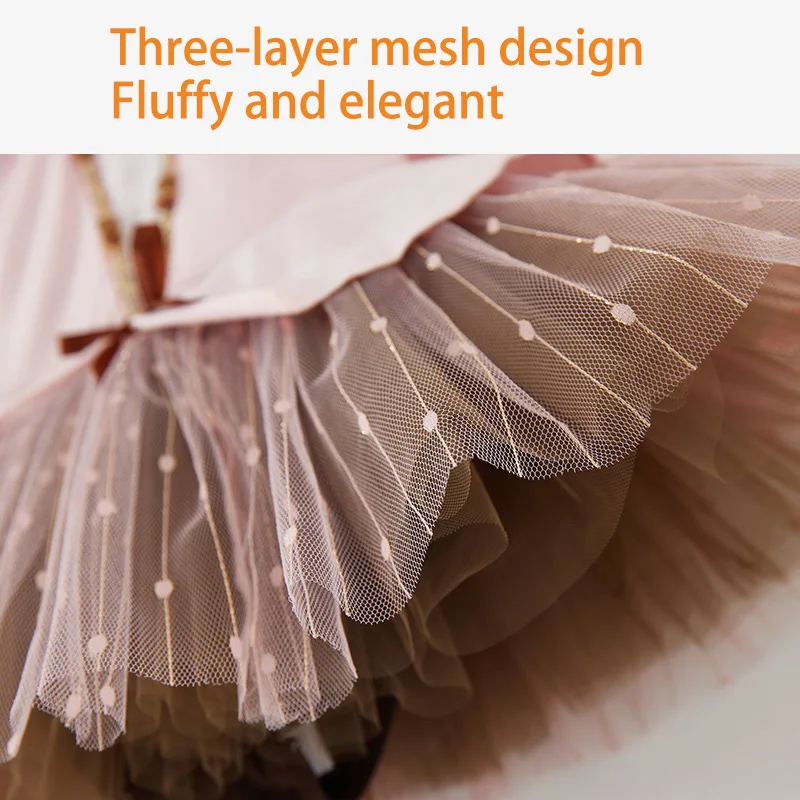 Новое танцевальное платье с длинным рукавом для девочек, хлопковая балетная одежда с тюлем, балетное платье для малышей, детское платье-пачка, детские танцевальные юбки