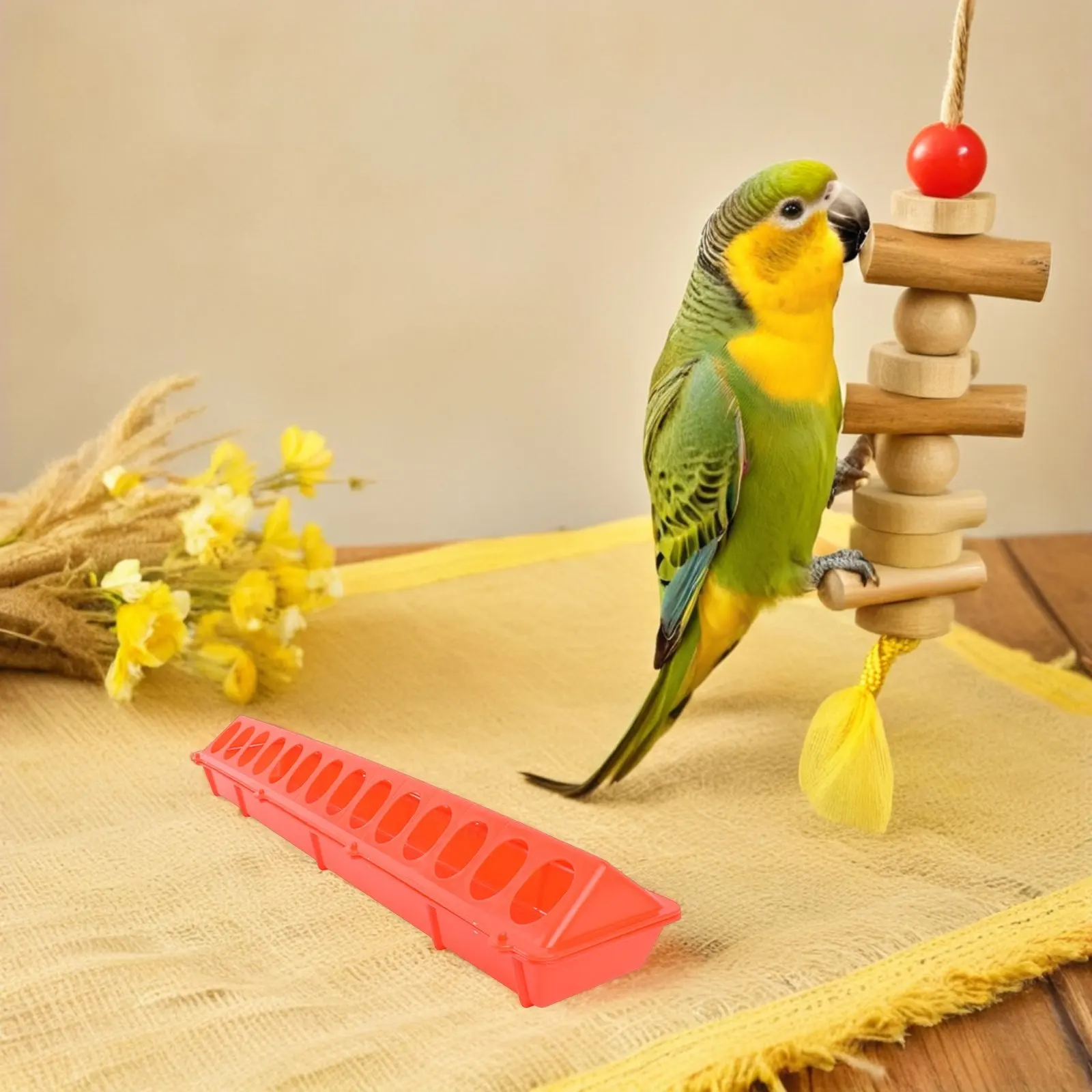 Pigeon Feeding Trough Lightweight Long Food Groove for Birds Cage Feeding Container Chicken Red Pigeon Feeder Chicken Feeder