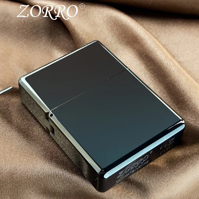 New ZORRO 912S Retro High End Heavy Armor Brass Titanium Windproof  Lighter 3/5 Hinge Metal Lighter Men's Gift Lighters Smoking