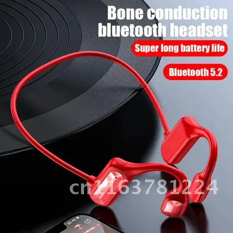 Wireless Ear-mounted Bluetooth 5.2 Headset 3D Stereo Work Phone Game Sports IPX5 Waterproof Headphones Bone Conduction Earphones