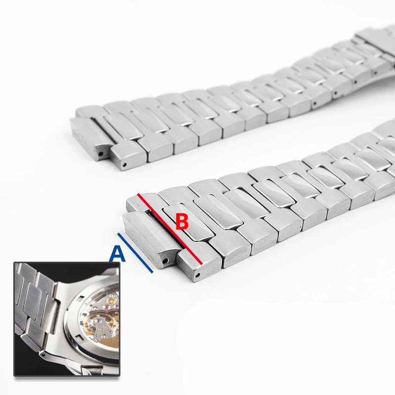 Watch bracelet for Patek Philippe Nautilus 5711/5726 Fine steel watch strap male convex stainless steel watch accessories 25mm