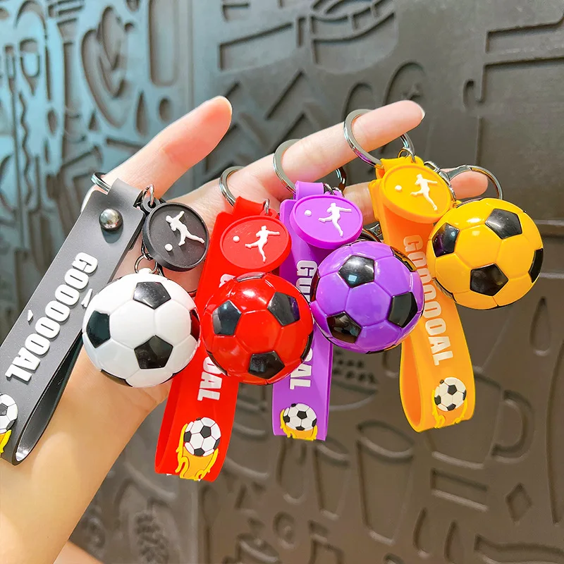 Football Keychain For Fan PVC Soft Glue Soccer Pendant Keychain Accessories Bag Decoration Qatar Cup Souvenirs Key Chain Gifts