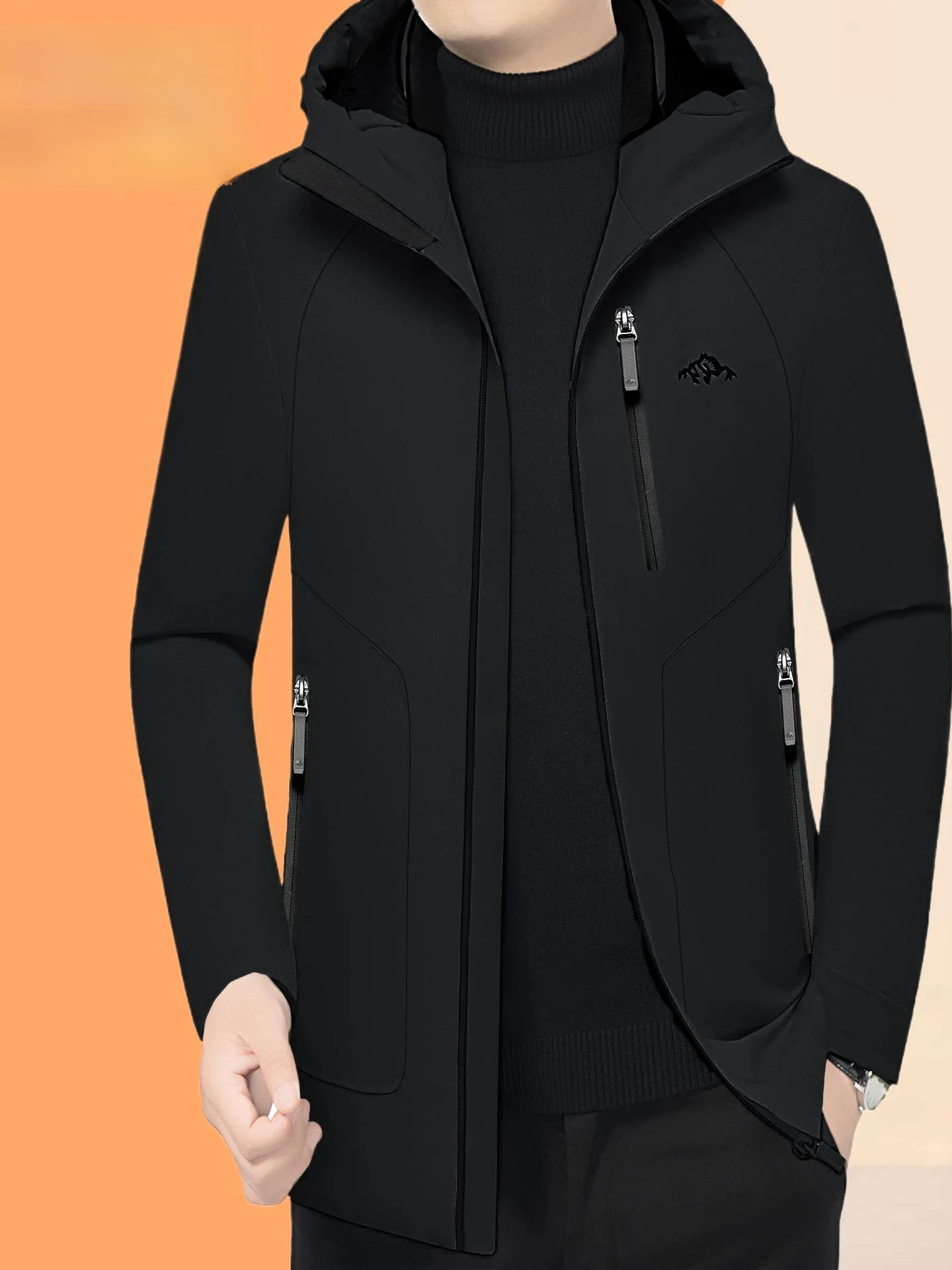 

Мужская зимняя утепленная куртка-пуховик с капюшоном, приталенная, для мужчин среднего возраста, повседневная, с рукавами «летучая мышь»