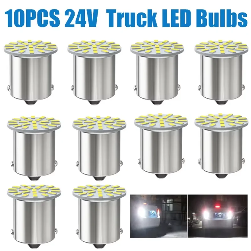 

10pcs 12V/24V LED Bulb 1156 BA15S BA15S P21W 1157 BAY15D P21/5W 3014SMD For Truck Turn Signal Lights Daytime Running Lamp 6000K