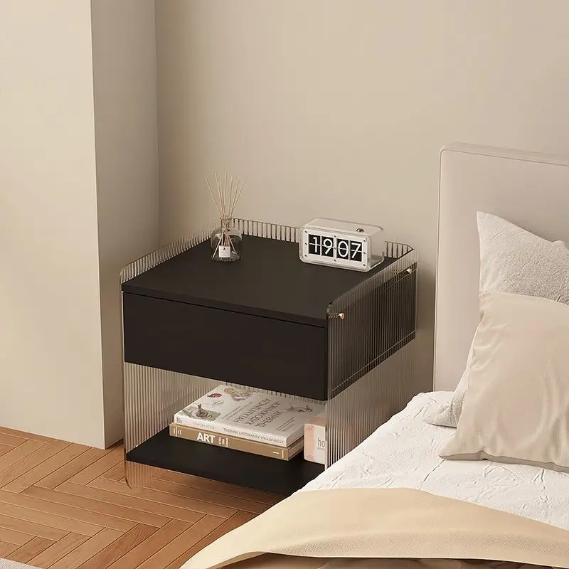 Acrylic storage bedside table Modern simple bedroom Small bedside table Storage locker Household drawer type