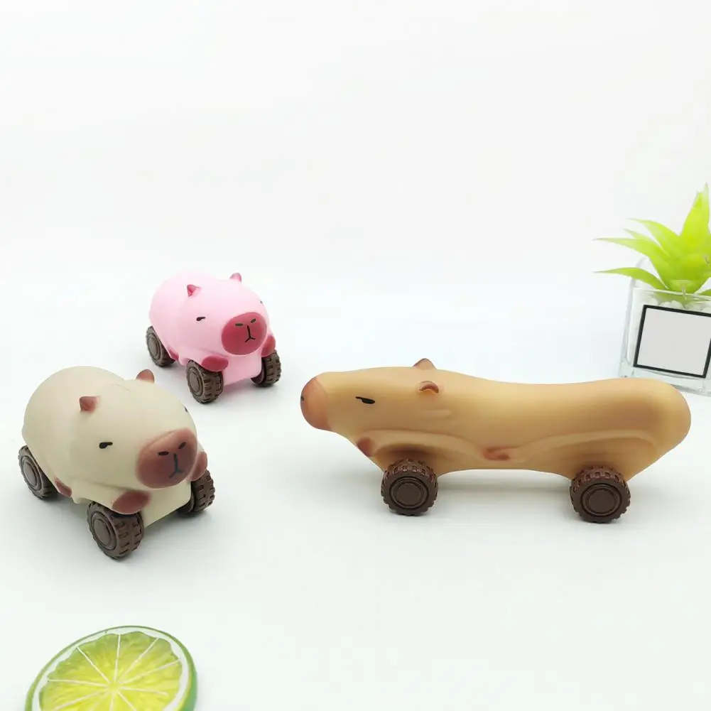 Cartoon Capybara Car Toy Stress Relief Transformable Capybara Truck Pinch Sensory Toy Soft Stress Animal Fidget Toy