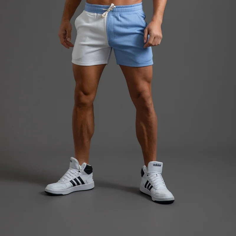 Shorts de verão masculino cor azul