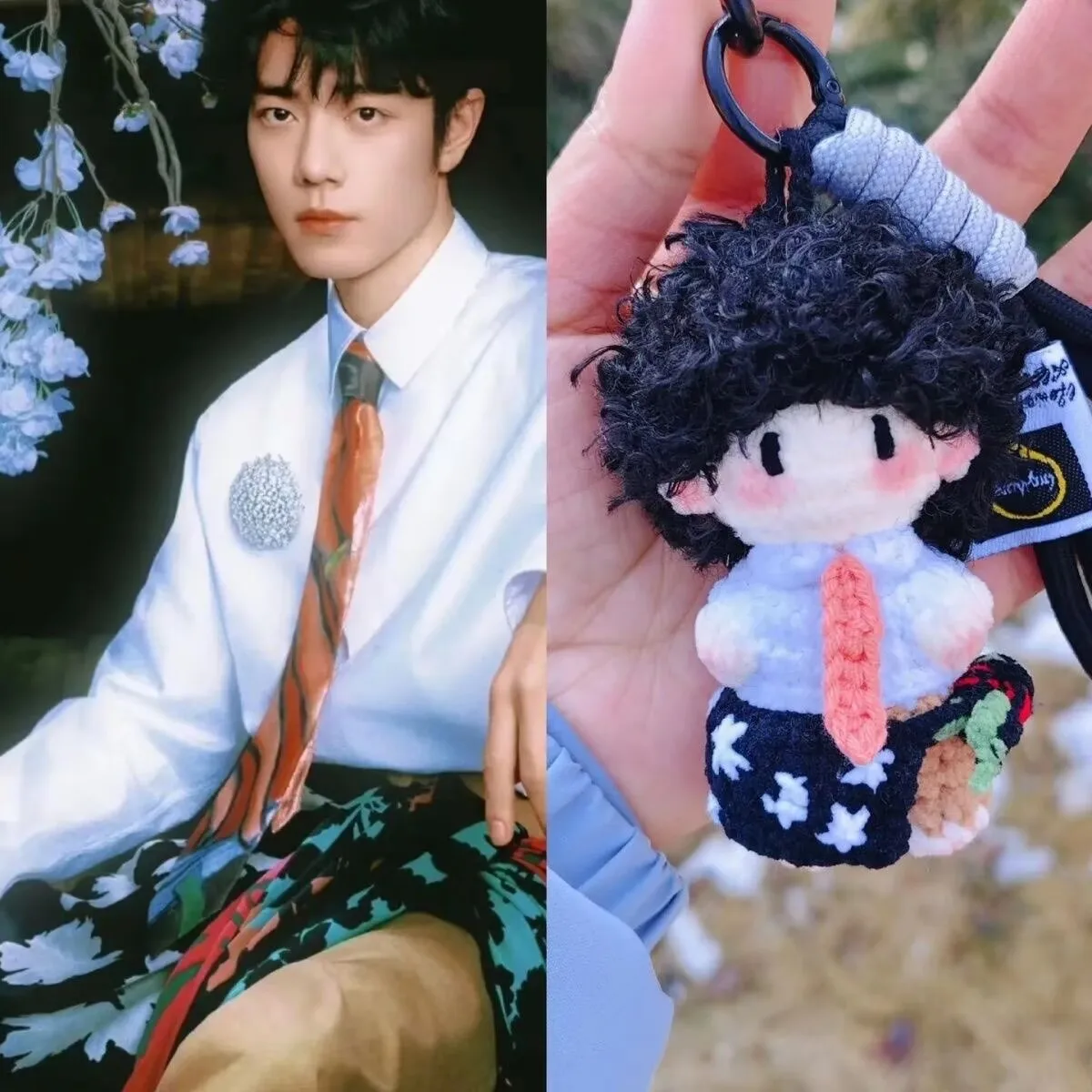 

Finished Xiaozhan Magazine Shaped Hook Weaving Doll Pendant Keychain Gift Recommended Xiaozhan Hook Weaving Doll