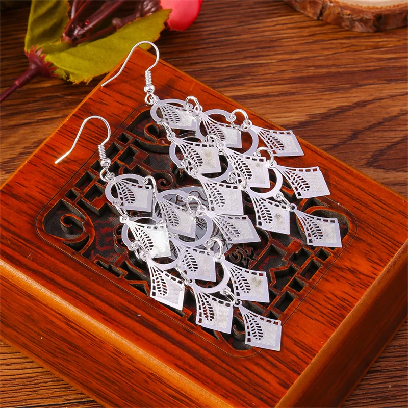 Aihua Fashion Silberfarbene Ohrringe mit Herz-, Blumen- und Schmetterlingsmotiven für Damen, Hochzeits- und Party-Schmuck, Geschenke, Statement-Ohrringe – Detail 8