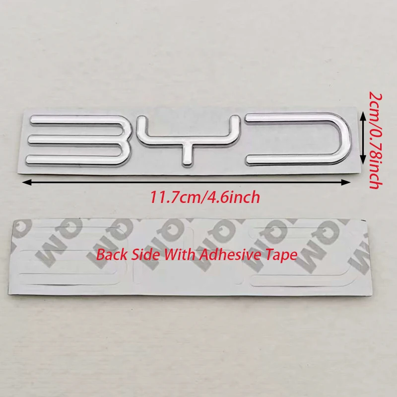 ل BYD ختم تشين هان سونغ زائد ATTO3 ختم معدن كروم أسود شعار BYD شعار رسائل ملصق سيارة جذع شارة اكسسوارات السيارات
