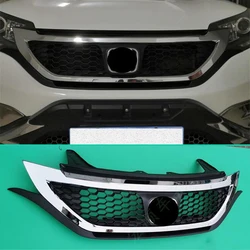 CEYUSOT FOR Honda CRV Grille Trim Accessories 2012-2015 ABS Front Bumper Separator Honeycomb Black Silver Grille Car Styling