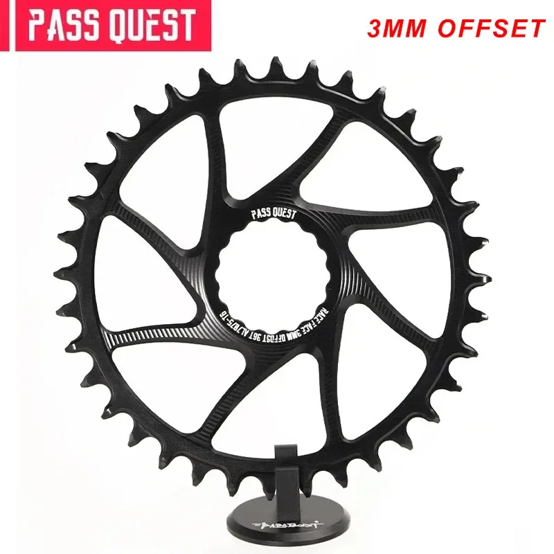 PASS QUEST Narrow Wide Chainrings Offset 3mm Silver and black For RACEFACE rf next sl Sixc Atlas series direct mount chainrings